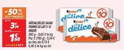 Netto Kinder - gâteau delice cacao fourré au lait x 10 offre