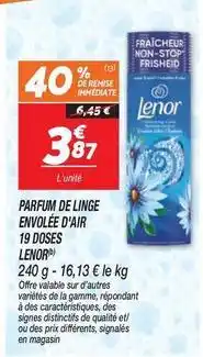 Netto Lenor - parfum de linge envolée d'air 19 doses offre