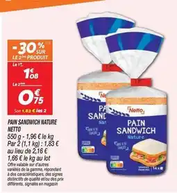 Netto Netto - pain sandwich nature offre