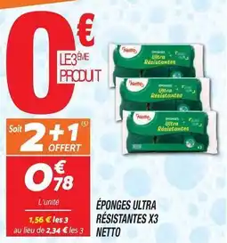Netto Netto - éponges ultra résistantes x3 offre