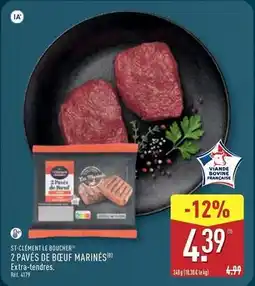 ALDI St-clément le boucher 2 pavés de bœuf marinés offre