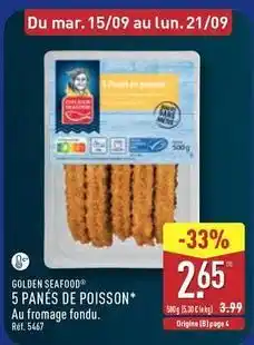 ALDI Golden seafood - 5 panes de poisson offre