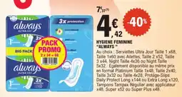 E.Leclerc always hygiène feminine offre