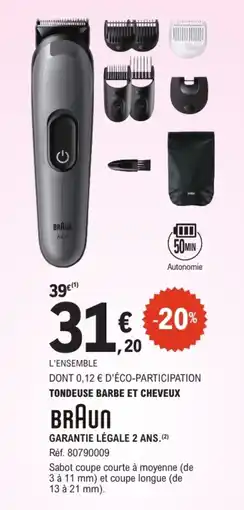 E.Leclerc BRAUN Tondeuse barbe et cheveux offre