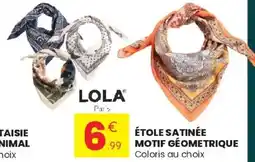 Stokomani Lola étole satinée motif géometrique offre