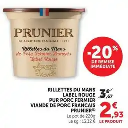 U Express PRUNIER Rillettes du Mans offre