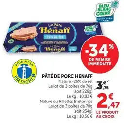 U Express Hénaff Pâté de porc offre