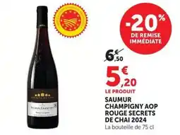 U Express Secrets de Chai Saumur Champigny AOP Rouge offre