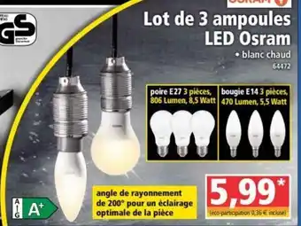 Norma Lot de 3 ampoules LED Osram offre