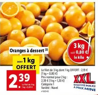 Lidl Oranges à dessert offre
