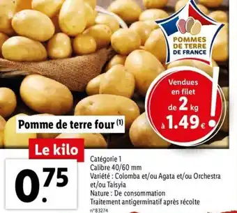 Lidl Pomme de terre four offre