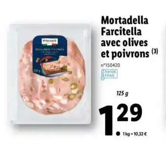 Mortadella farcitella avec olives et poivrons