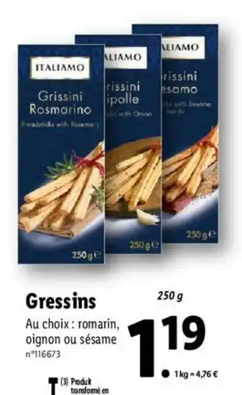 Lidl Gressins offre