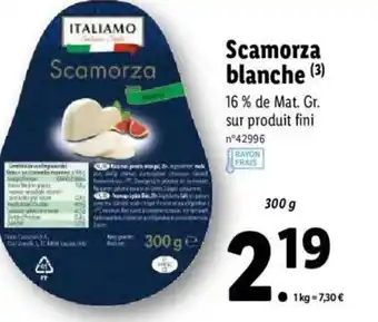 Lidl Scamorza blanche offre