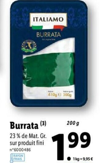 Lidl Burrata offre