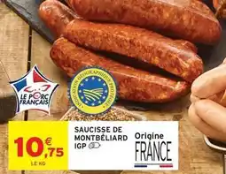 Intermarché Saucisse de montbéliard igp offre
