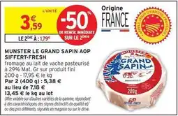 Intermarché Fini - munster le grand sapin aop offre