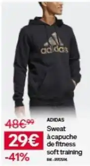 Decathlon Adidas - sweat a capuche de fitness soft training offre