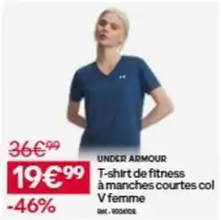 Decathlon T-shirt de fitness à manches courtes col v femme offre