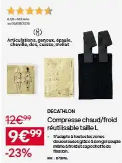 Decathlon Decathlon - compresse chaud/froid réutilisable taille l offre