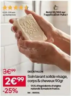 Decathlon Decathlon - soin lavant solide visage, corps & cheveux 90gr offre