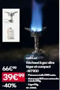 Watts - réchaud à gaz ultra léger et compact