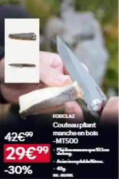 Decathlon Couteau pliant manche en bols offre
