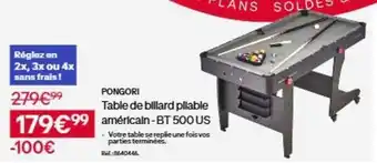 Table de billard pliable américain-bt 500 us