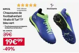 Decathlon Chaussures de football enfant viralto iii turt tf bleu vert offre