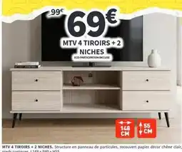 Conforama Chêne - 4 tiroirs + 2 niches offre