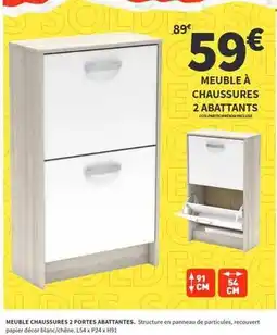 Conforama Meuble chaussures 2 portes abattantes offre