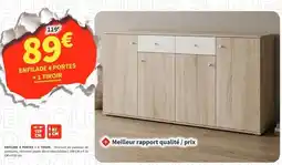 Conforama Enfilade 4 portes + 1 trésor + 1 trédoc offre