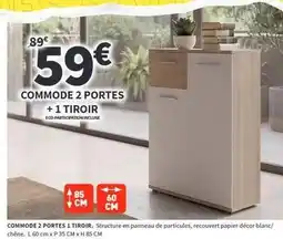 Conforama Chêne - commode 2 portes + 1 tiroir offre