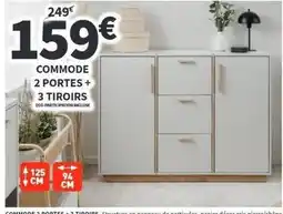 Conforama Commode 2 portes + 3 tiroirs offre