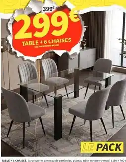 Conforama Table + 6 chaises offre