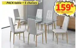 Conforama Le pack table + 6 chaises offre