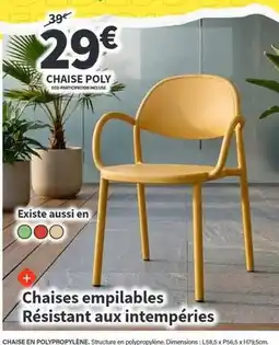 Conforama Chaises empilables résistant aux intempérie offre