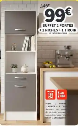 Conforama Buffet 2 portes + 2 niches + 1 tiroir offre