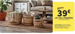 Conforama Lot de 3 paniers offre
