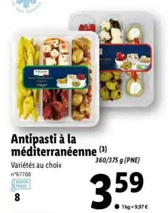 Lidl Antipasti à la méditerranéenne offre
