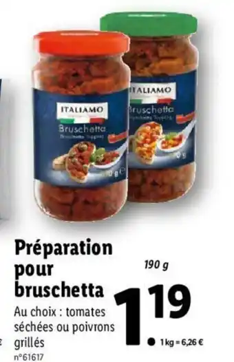 Lidl Préparation pour bruschetta offre
