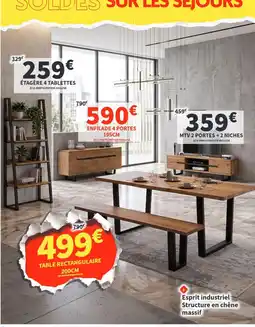 Conforama Esprit industriel Structure en chêne massif offre