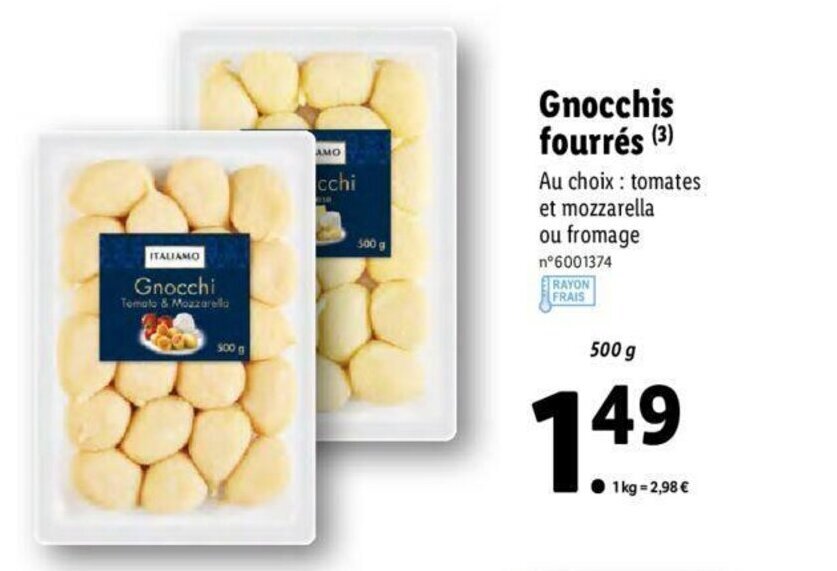 Promo Gnocchis fourrés chez Lidl