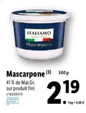 Lidl Mascarpone offre