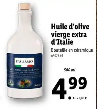 Lidl Huile d'olive vierge extra d'italie offre