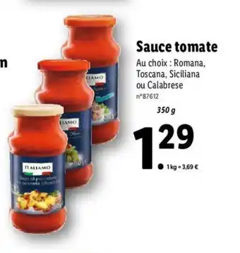 Lidl Sauce tomate offre