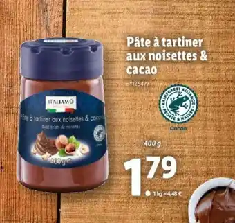 Lidl Pâte à tartiner aux noisettes & cacao offre