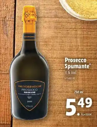 Lidl Prosecco spumante offre