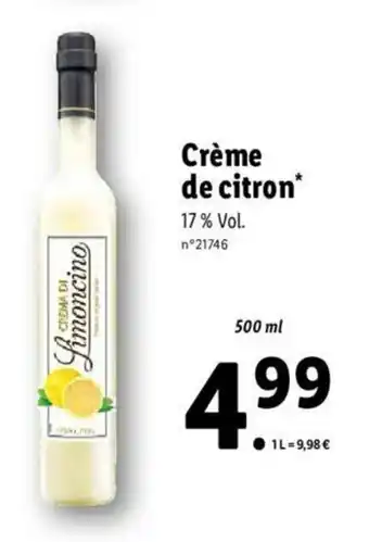 Lidl Crème de citron offre