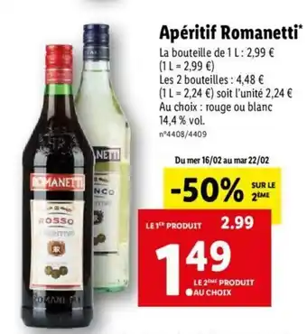 Lidl Apèritif romanetti offre